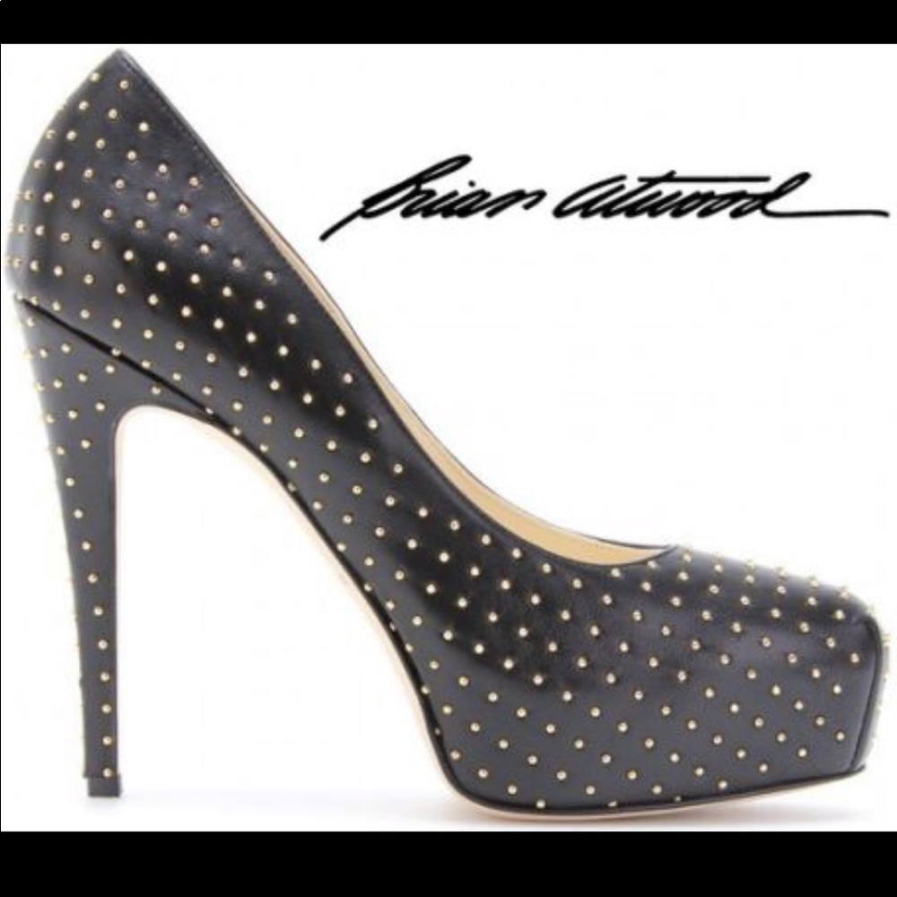 Gold Studded Brian Atwood Maniac Heels NWT!